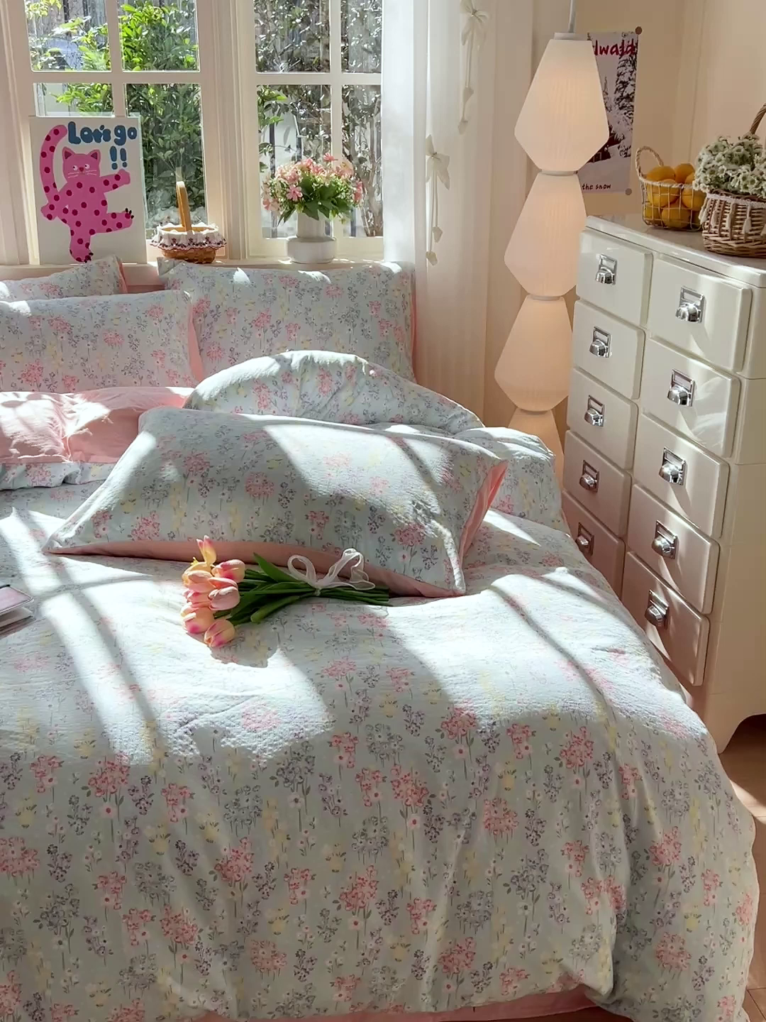 91家纺网 家纺一手货源 找家纺 水木坊 2026春夏新款云感双层纱可爱系列四件套 薰衣草的诗