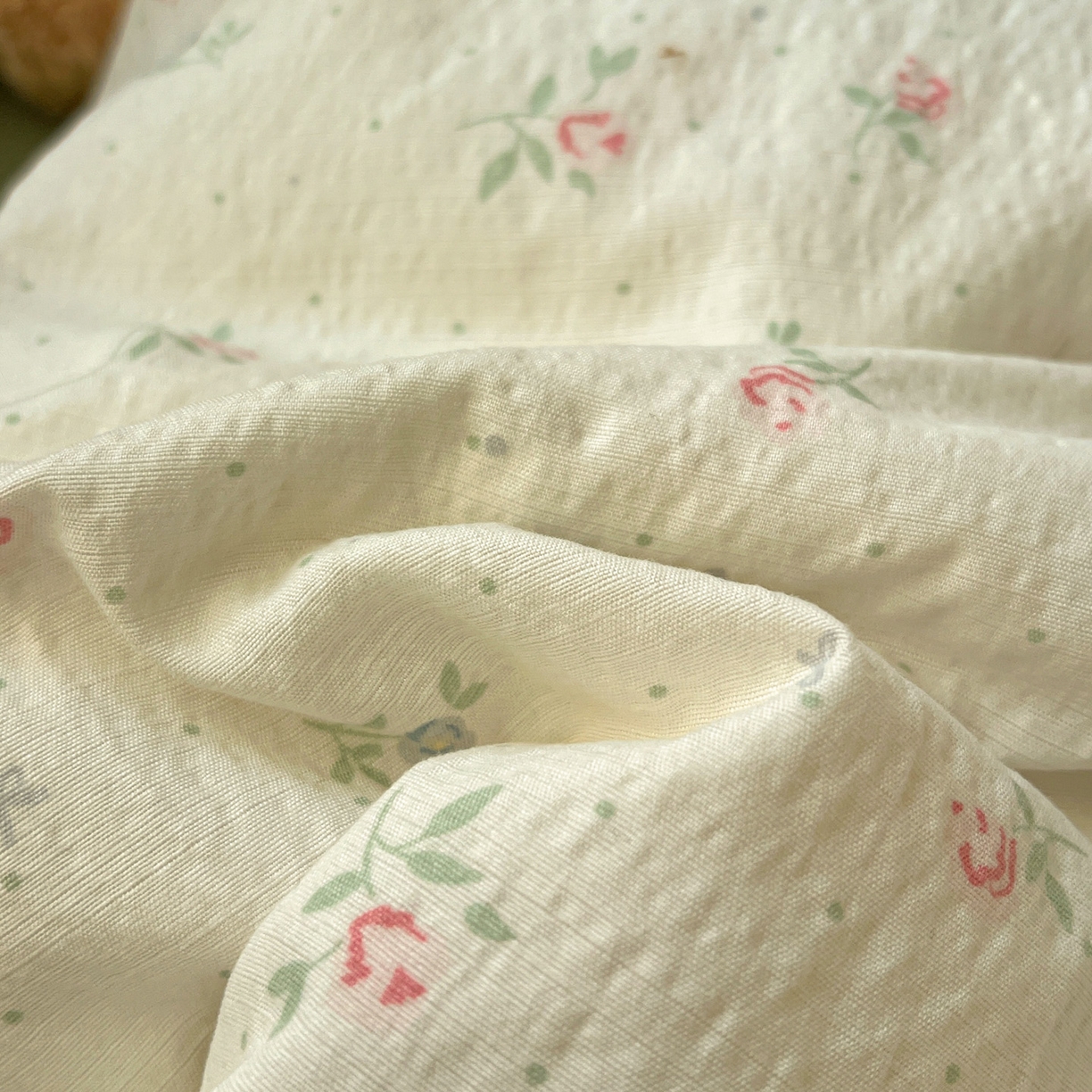 91家纺网 家纺一手货源 找家纺 水木坊 2026春夏新款云感双层纱可爱系列四件套 璎珞