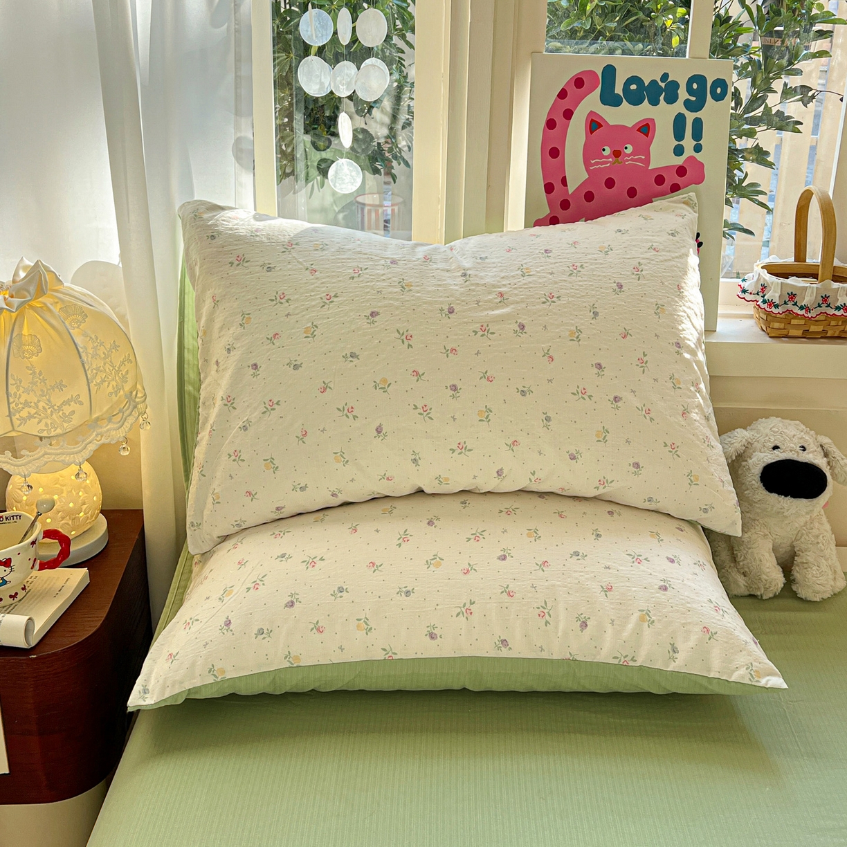 91家纺网 家纺一手货源 找家纺 水木坊 2026春夏新款云感双层纱可爱系列四件套 璎珞