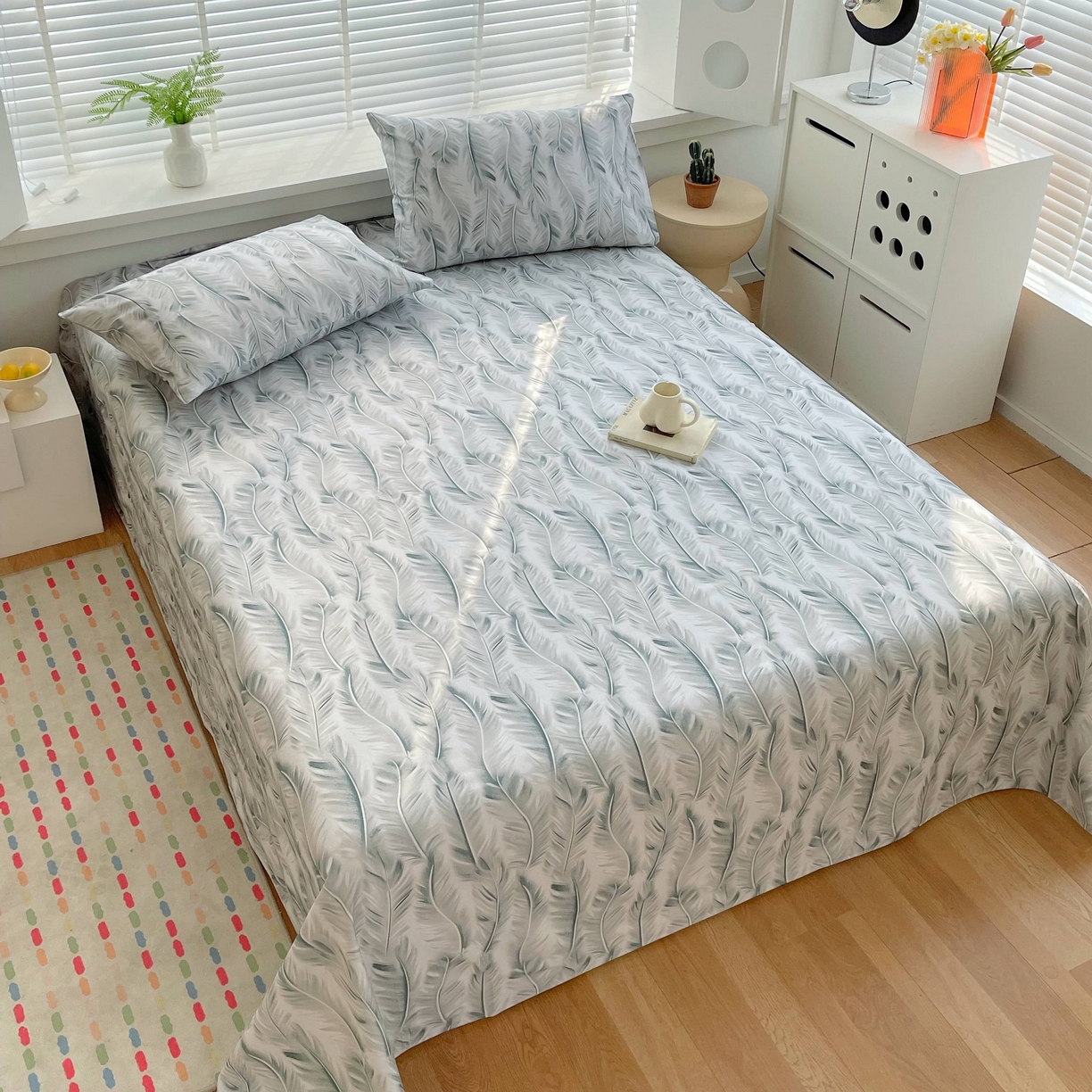 91家纺网 家纺一手货源 找家纺 （总）爱彼家纺 2026新款A类全棉纯棉老粗布床单凉席席子床单三件套-系列二