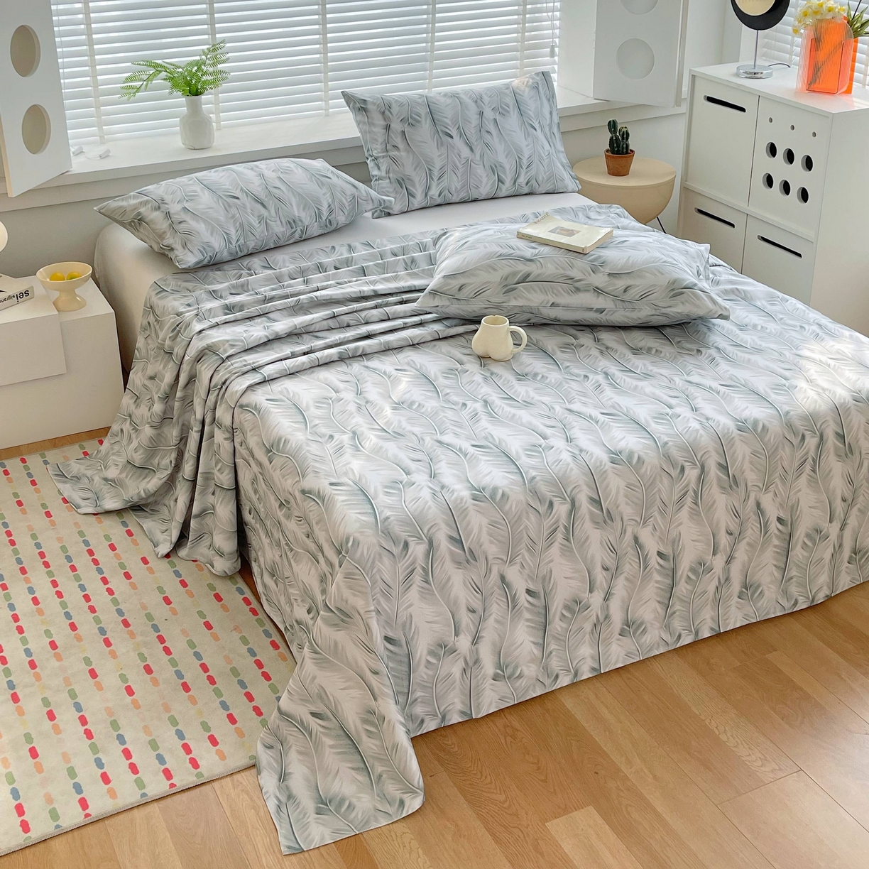 91家纺网 家纺一手货源 找家纺 （总）爱彼家纺 2026新款A类全棉纯棉老粗布床单凉席席子床单三件套-系列二