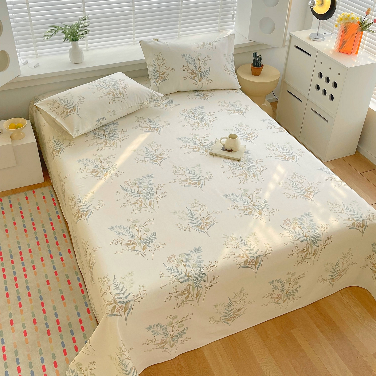 91家纺网 家纺一手货源 找家纺 爱彼家纺 2026新款A类全棉纯棉老粗布床单凉席席子床单三件套-系列二 情话