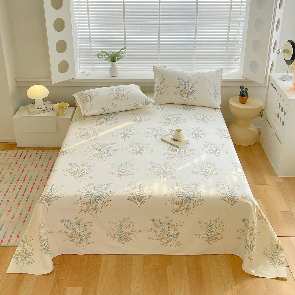 91家纺网 家纺一手货源 找家纺 爱彼家纺 2026新款A类全棉纯棉老粗布床单凉席席子床单三件套-系列二 情话