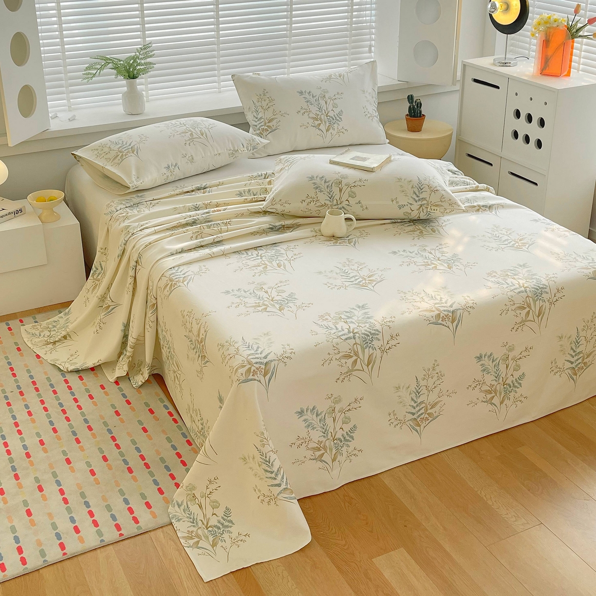 91家纺网 家纺一手货源 找家纺 爱彼家纺 2026新款A类全棉纯棉老粗布床单凉席席子床单三件套-系列二 情话