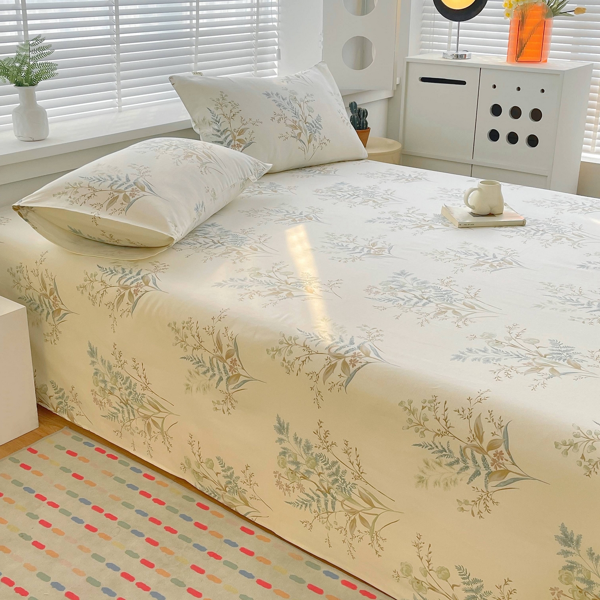 91家纺网 家纺一手货源 找家纺 爱彼家纺 2026新款A类全棉纯棉老粗布床单凉席席子床单三件套-系列二 情话