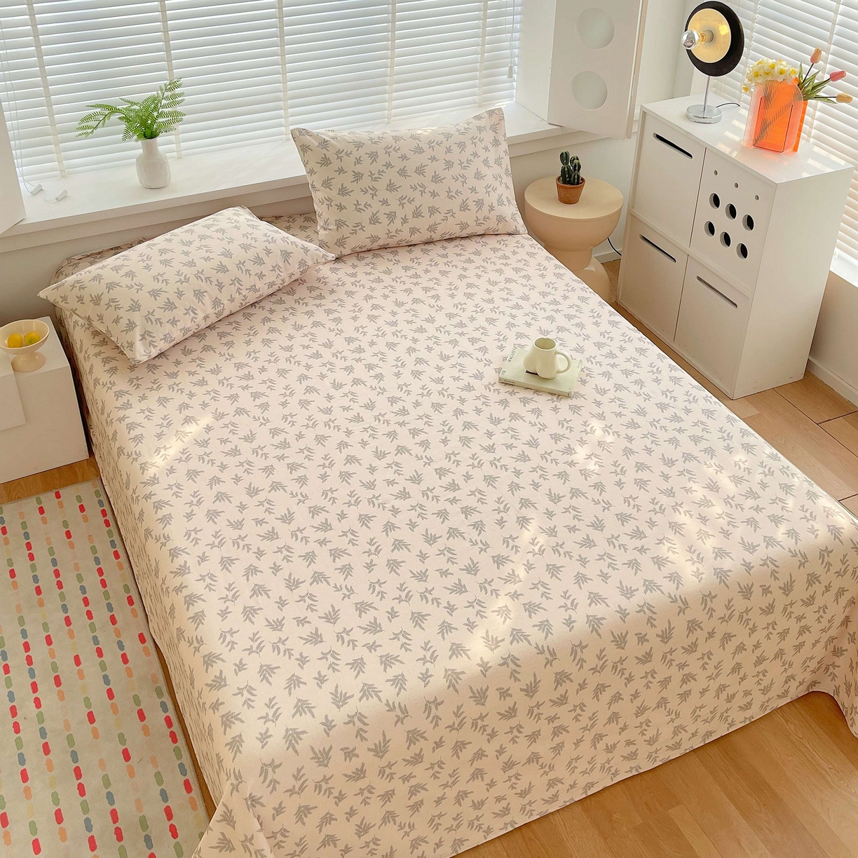 91家纺网 家纺一手货源 找家纺 爱彼家纺 2026新款A类全棉纯棉老粗布床单凉席席子床单三件套-系列二 深遂