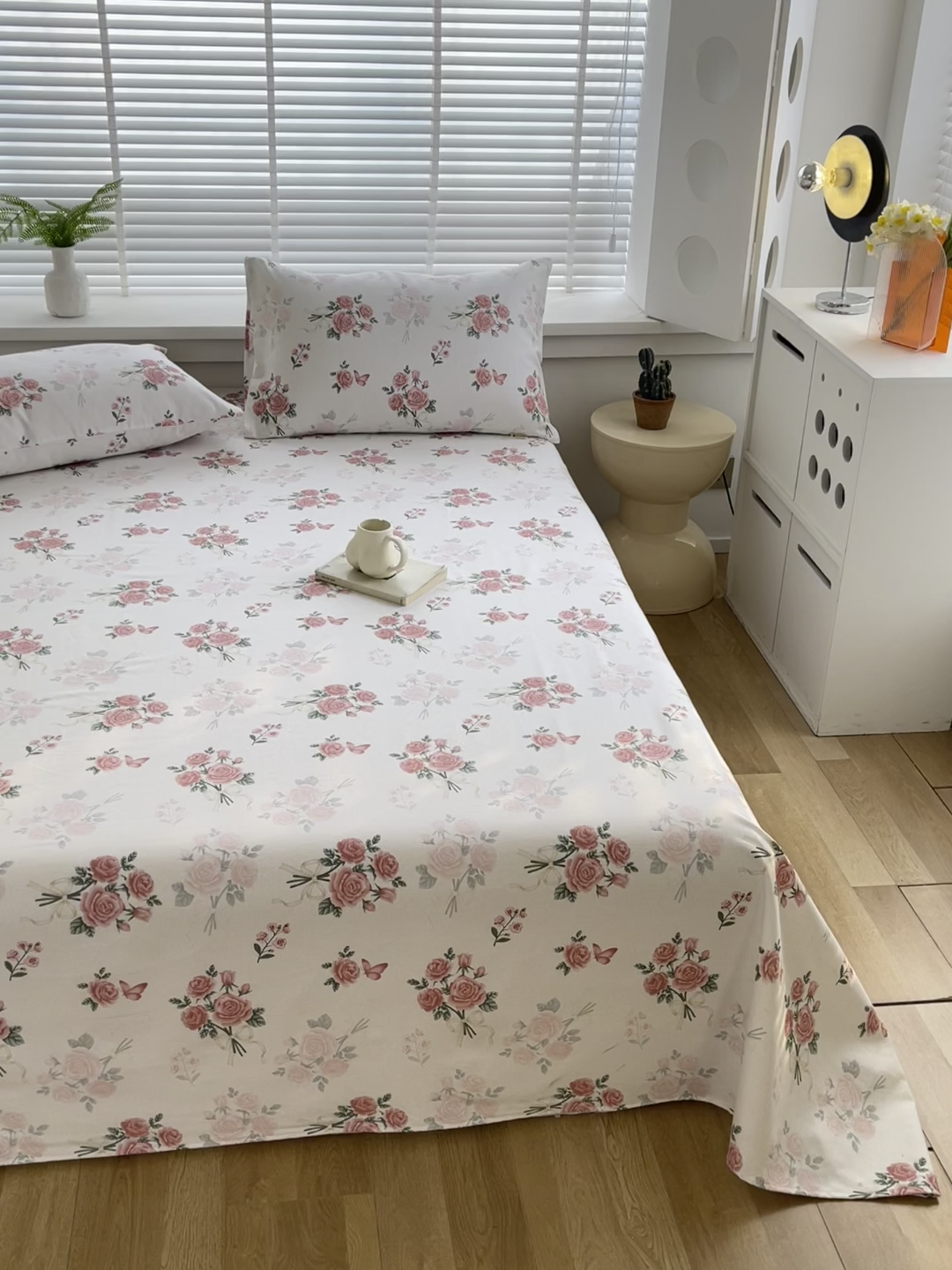 91家纺网 家纺一手货源 找家纺 爱彼家纺 2026新款A类全棉纯棉老粗布床单凉席席子床单三件套-系列二 胭脂