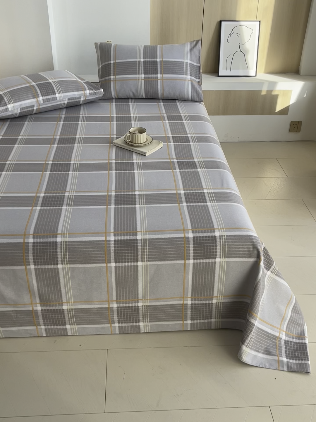 91家纺网 家纺一手货源 找家纺 爱彼家纺 2026新款A类全棉纯棉老粗布床单凉席席子床单三件套-系列二 言格