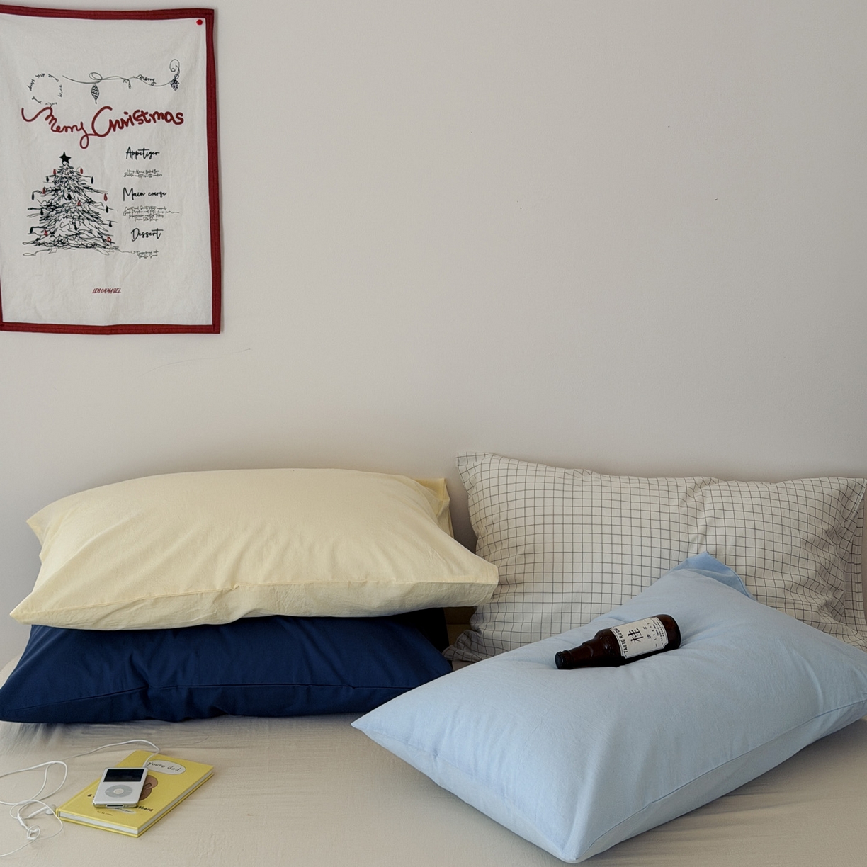 91家纺网 家纺一手货源 找家纺 （总）艾沁家纺 2026新款全棉纯棉色织水洗棉单品枕套 枕套单件1