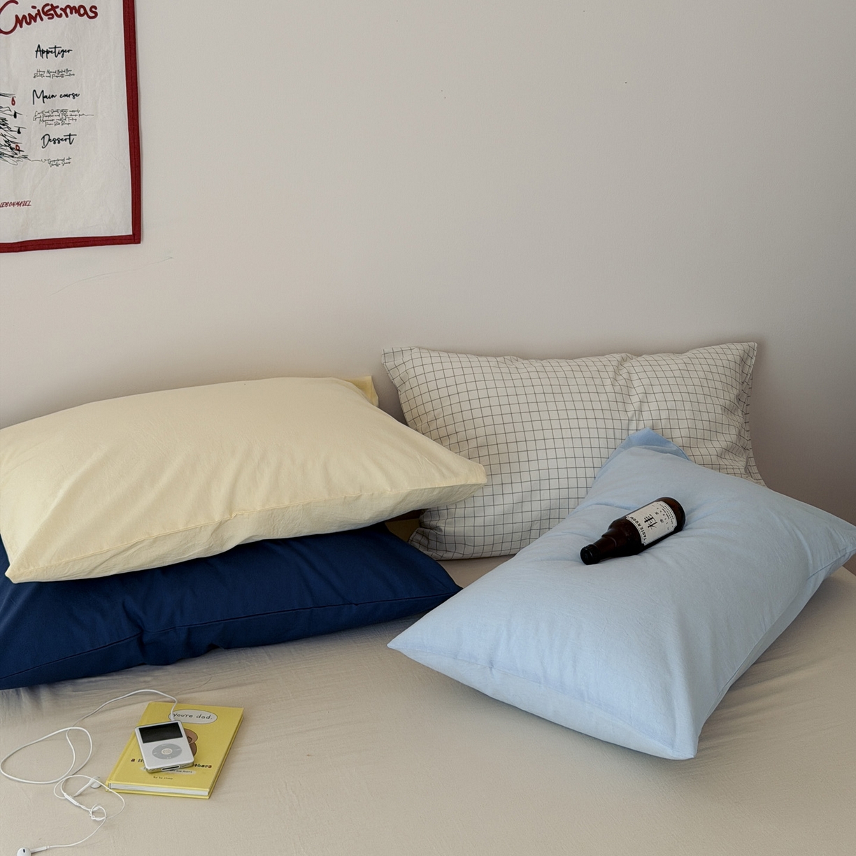 91家纺网 家纺一手货源 找家纺 （总）艾沁家纺 2026新款全棉纯棉色织水洗棉单品枕套 枕套单件1