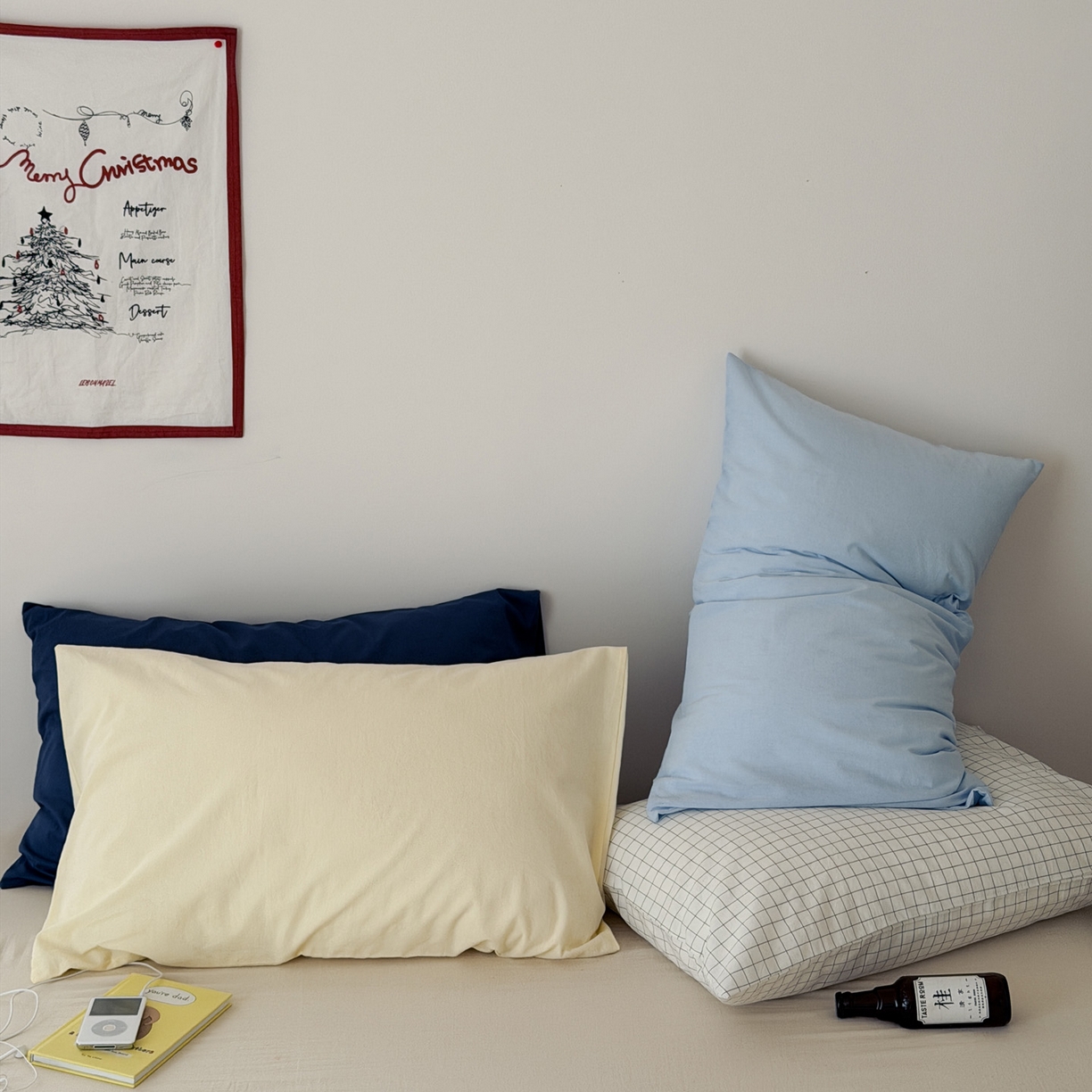 91家纺网 家纺一手货源 找家纺 （总）艾沁家纺 2026新款全棉纯棉色织水洗棉单品枕套 枕套单件1