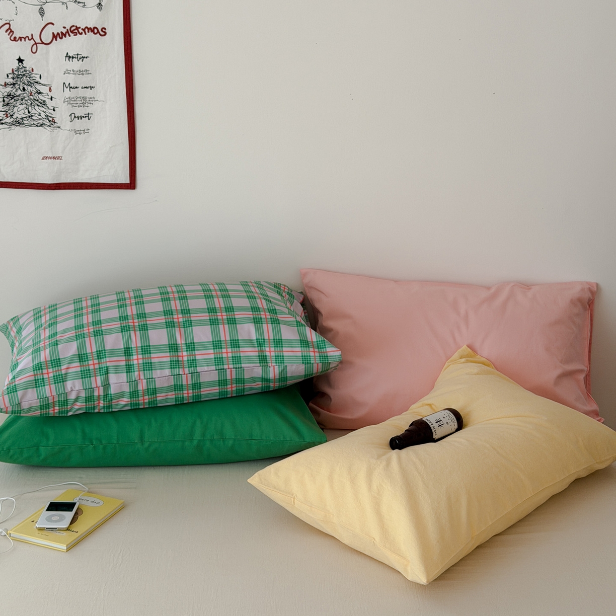 91家纺网 家纺一手货源 找家纺 （总）艾沁家纺 2026新款全棉纯棉色织水洗棉单品枕套 枕套单件2