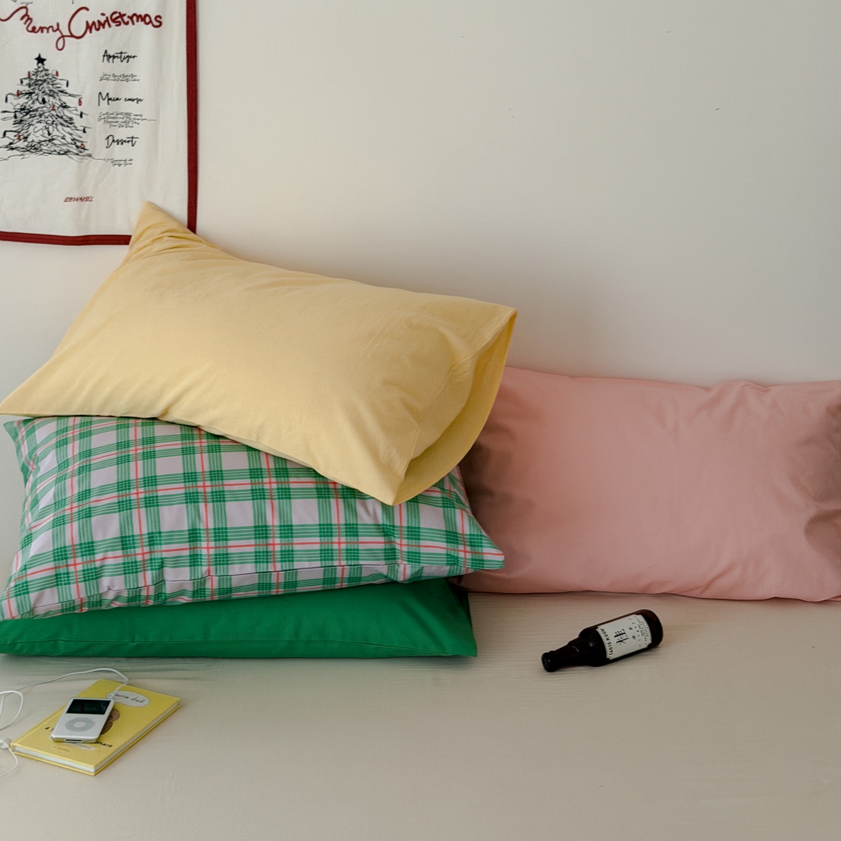 91家纺网 家纺一手货源 找家纺 （总）艾沁家纺 2026新款全棉纯棉色织水洗棉单品枕套 枕套单件2