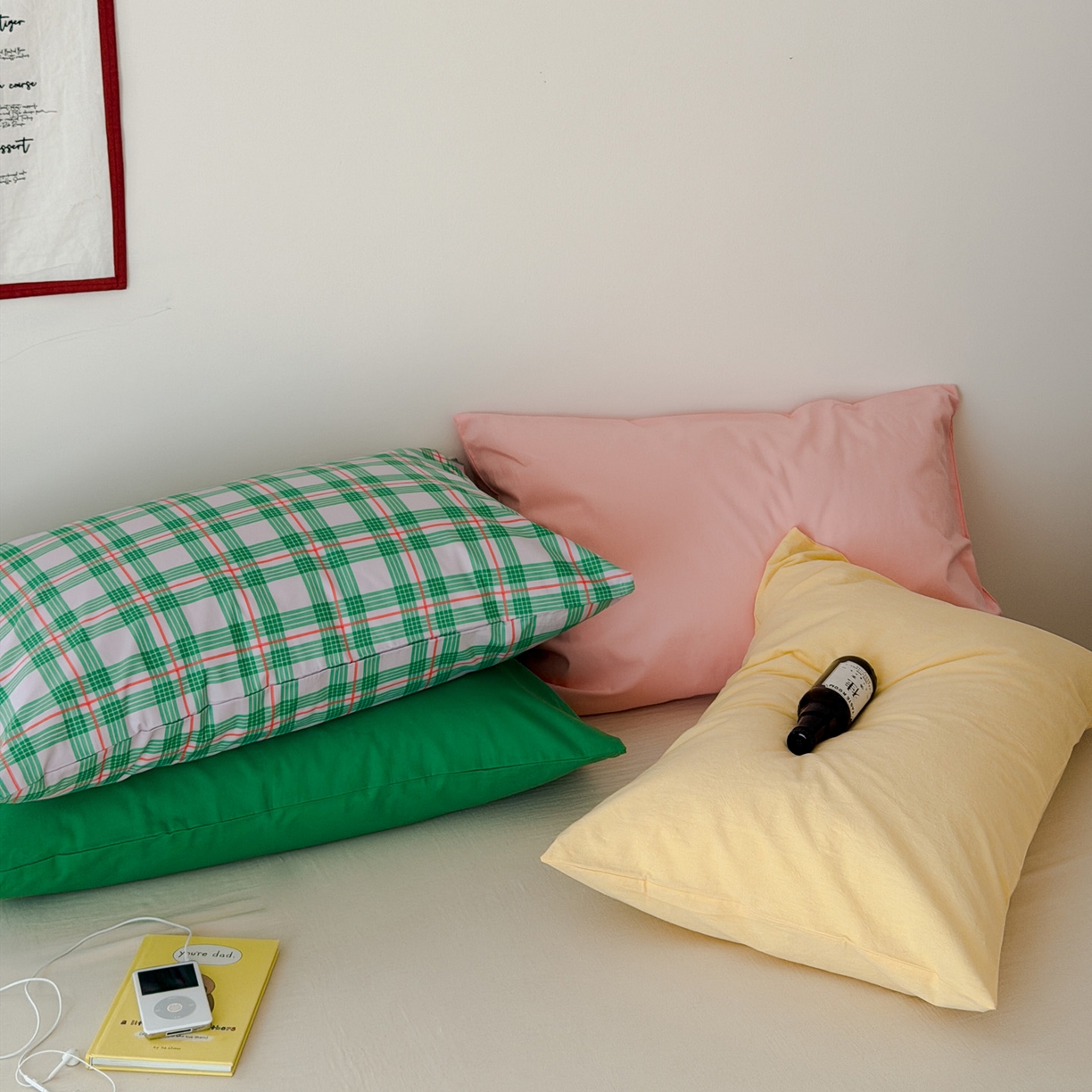 91家纺网 家纺一手货源 找家纺 艾沁家纺 2026新款全棉纯棉色织水洗棉单品枕套 枕套单件2 组合图仅供展示不可下单