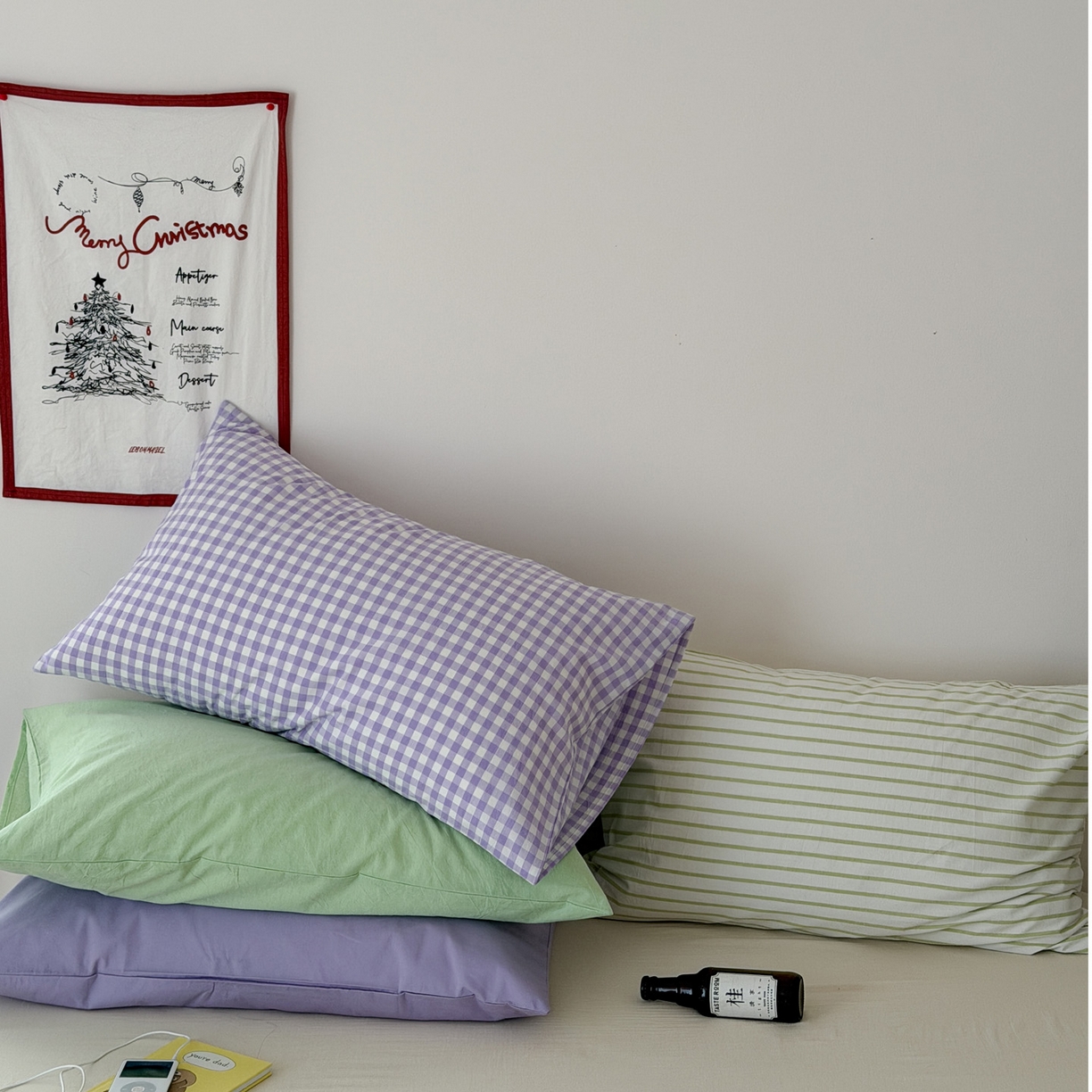 91家纺网 家纺一手货源 找家纺 艾沁家纺 2026新款全棉纯棉色织水洗棉单品枕套 枕套单件3 组合图仅供展示不可下单