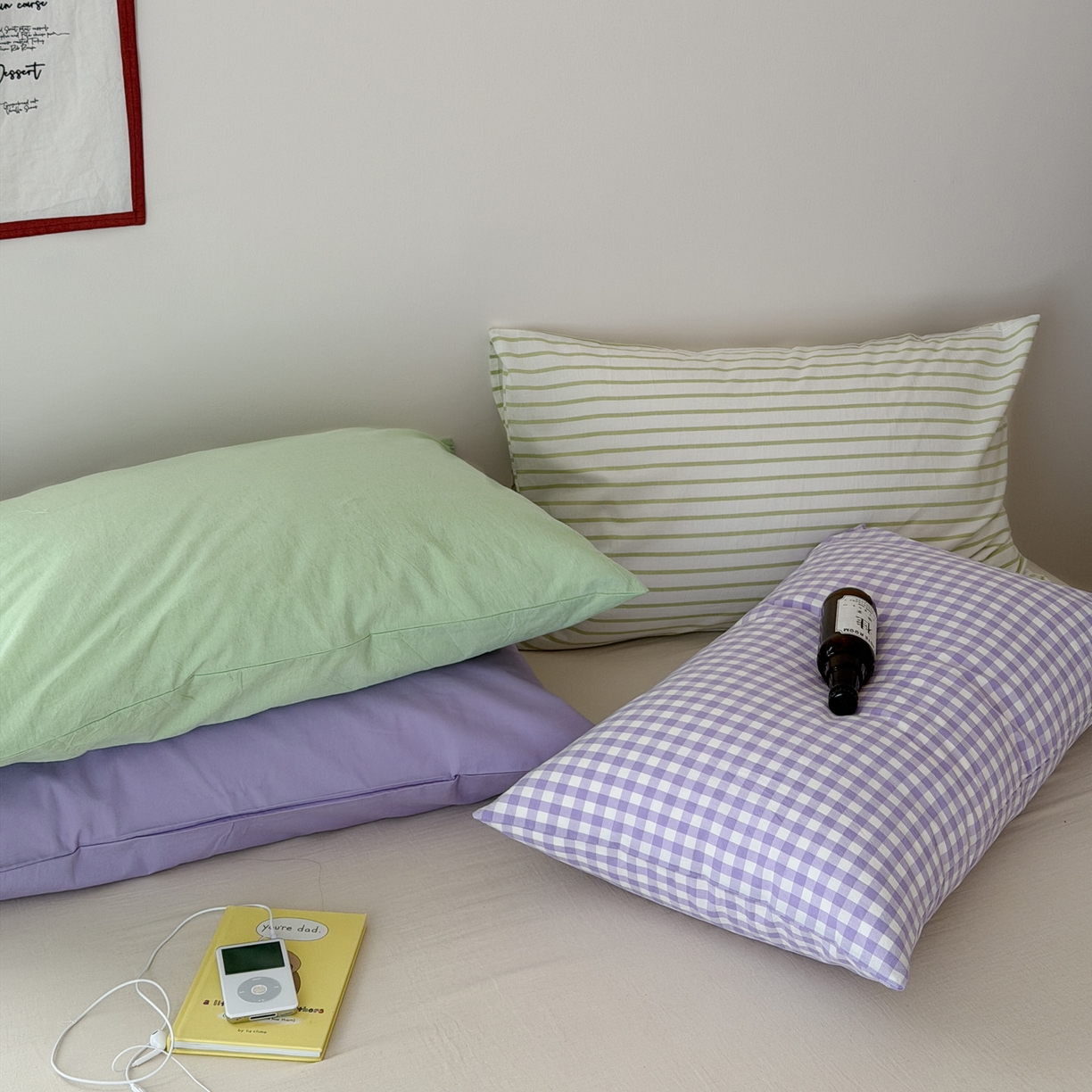 91家纺网 家纺一手货源 找家纺 艾沁家纺 2026新款全棉纯棉色织水洗棉单品枕套 枕套单件3 组合图仅供展示不可下单