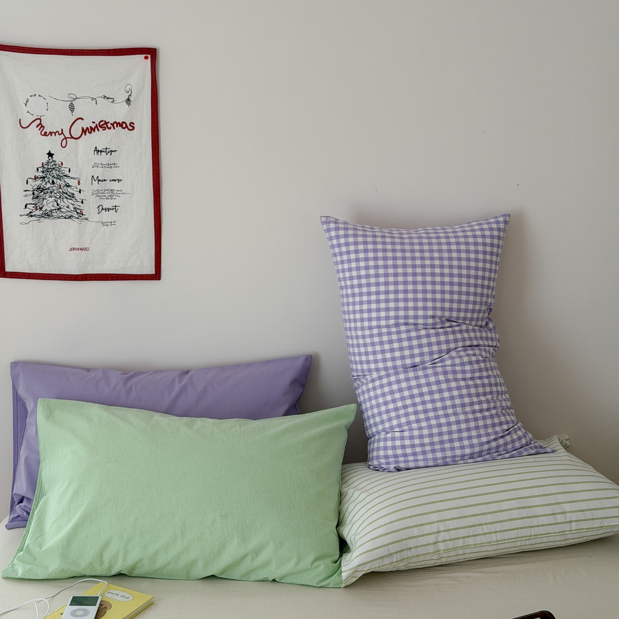 91家纺网 家纺一手货源 找家纺 艾沁家纺 2026新款全棉纯棉色织水洗棉单品枕套 枕套单件3 组合图仅供展示不可下单