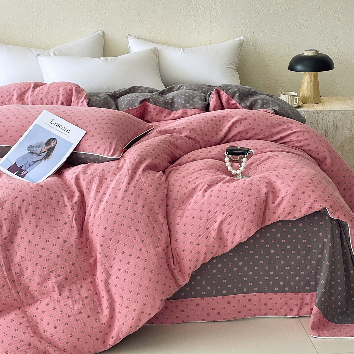 91家纺网 家纺一手货源 找家纺 （总）春皖家纺 2026春夏新款（正反两用）A类提花双层纱单被套