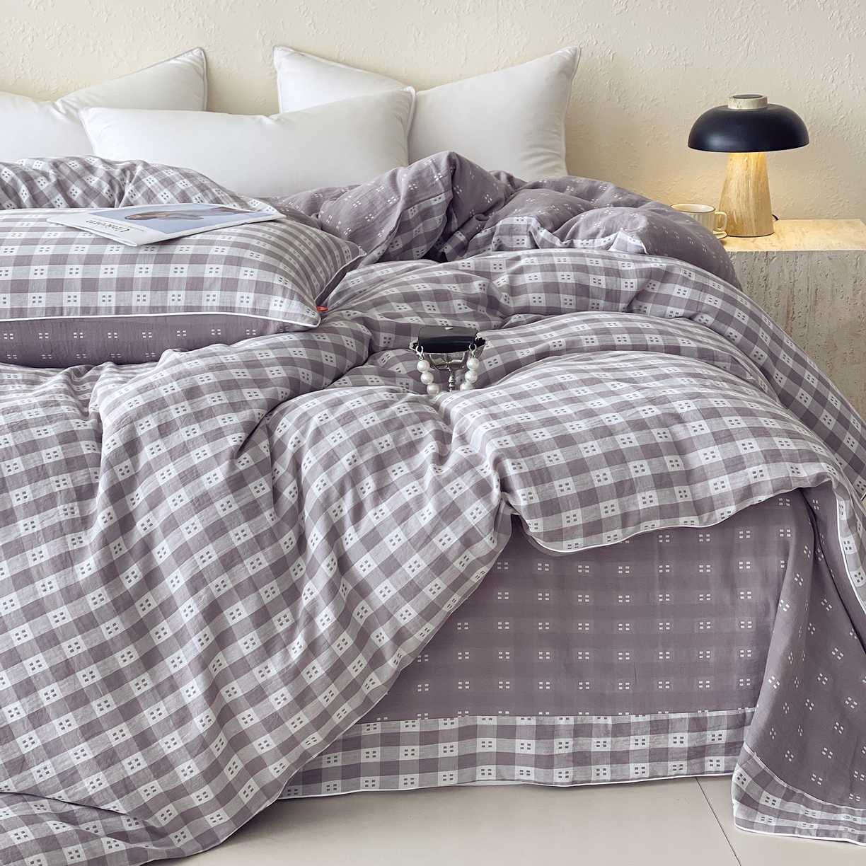 91家纺网 家纺一手货源 找家纺 （总）春皖家纺 2026春夏新款（正反两用）A类提花双层纱单被套