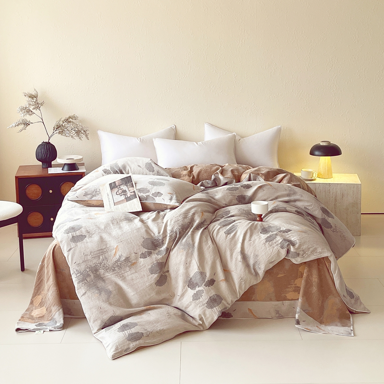 91家纺网 家纺一手货源 找家纺 （总）春皖家纺 2026春夏新款（正反两用）A类提花双层纱单被套