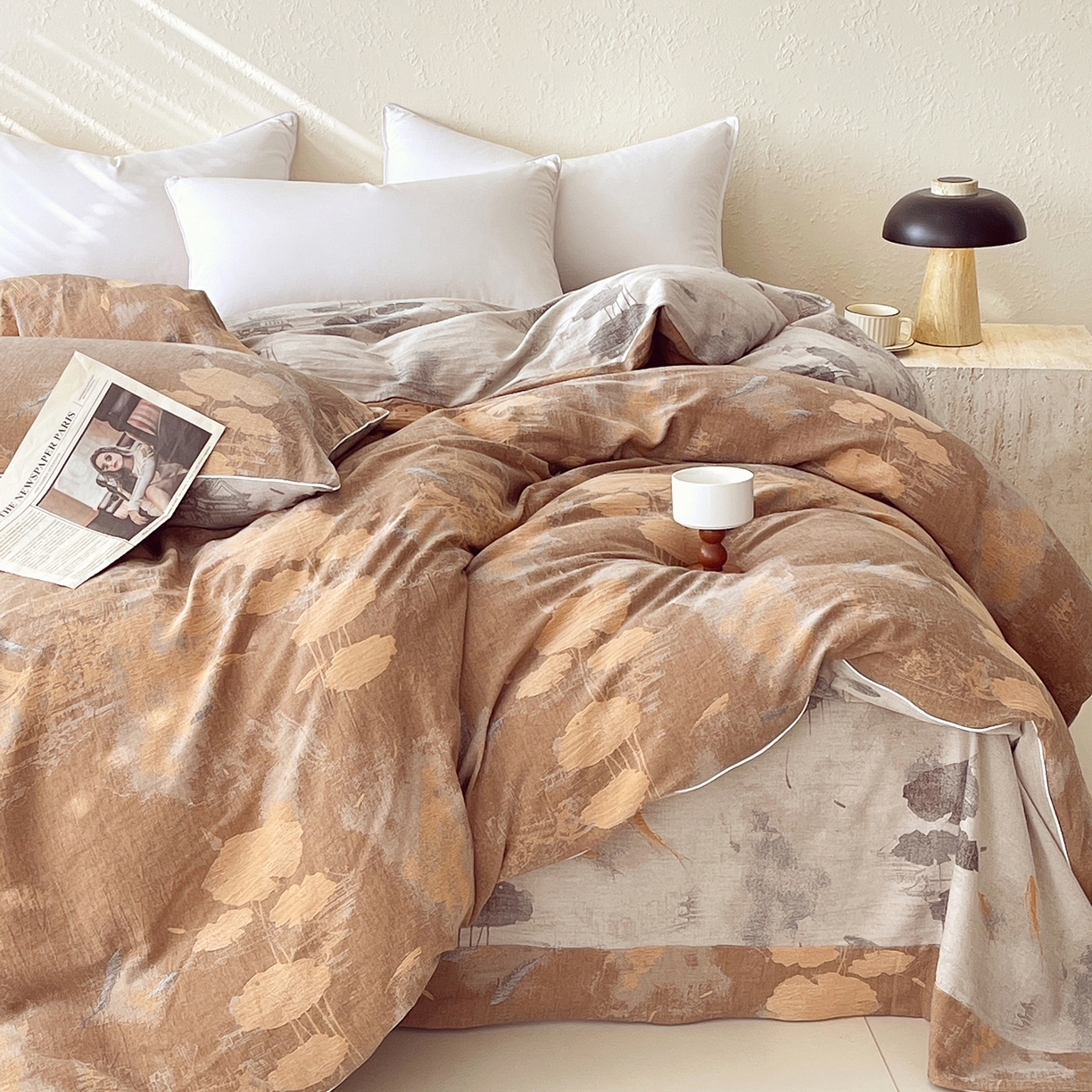 91家纺网 家纺一手货源 找家纺 （总）春皖家纺 2026春夏新款（正反两用）A类提花双层纱单被套