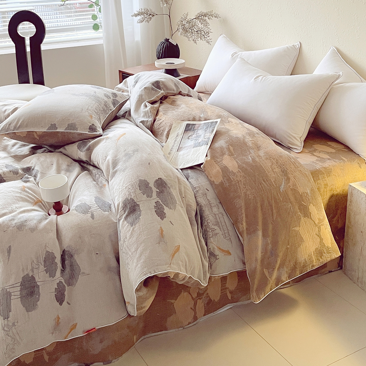 91家纺网 家纺一手货源 找家纺 （总）春皖家纺 2026春夏新款（正反两用）A类提花双层纱单被套