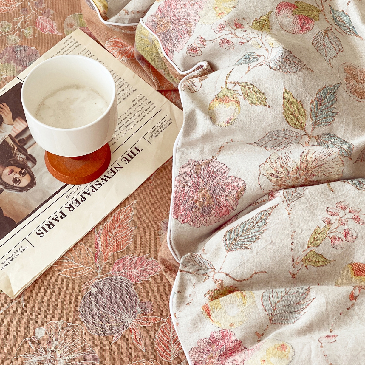 91家纺网 家纺一手货源 找家纺 春皖家纺 2026春夏新款（正反两用）A类提花双层纱单被套 稔秋