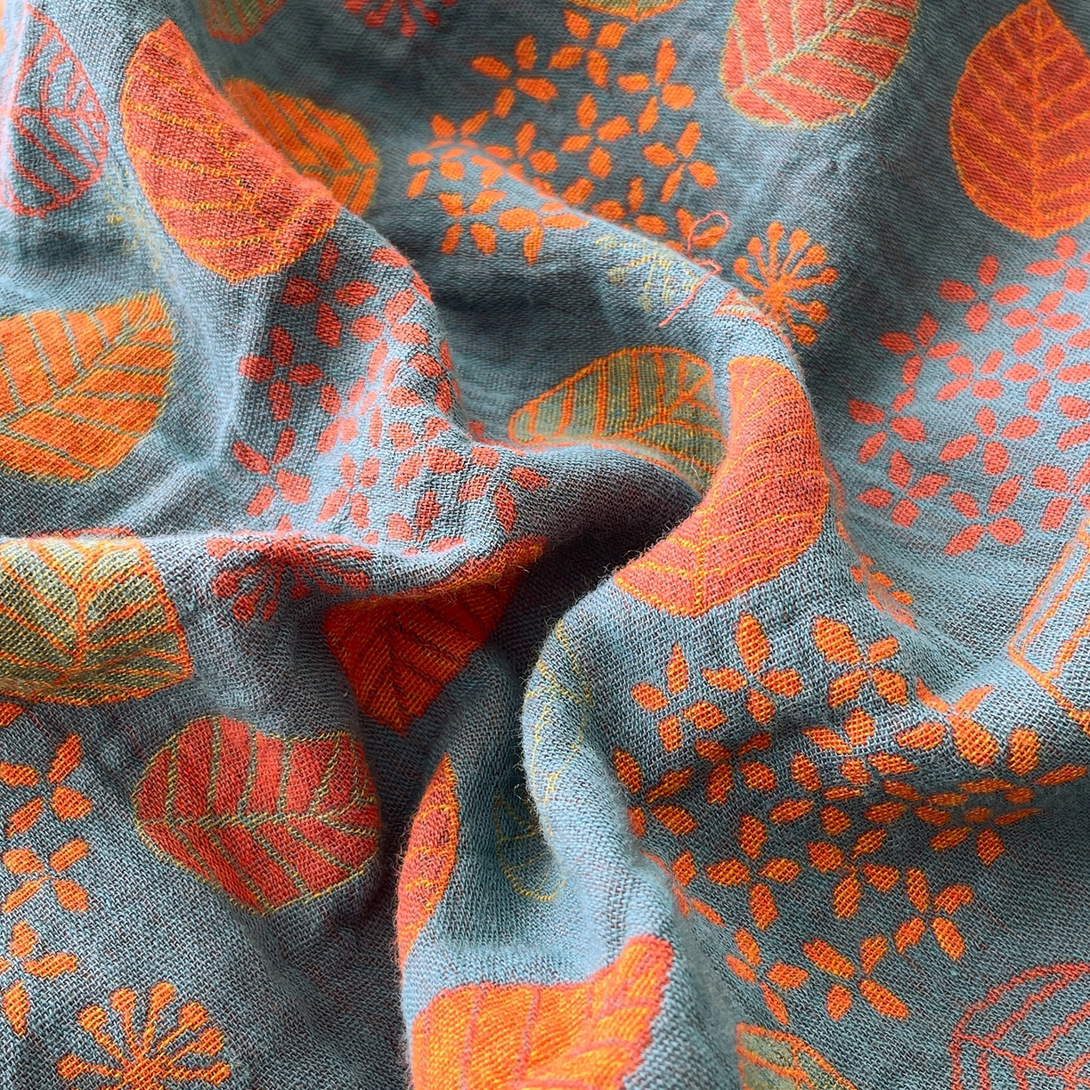 91家纺网 家纺一手货源 找家纺 春皖家纺 2026春夏新款（正反两用）A类提花双层纱单被套 映阳-蓝黄