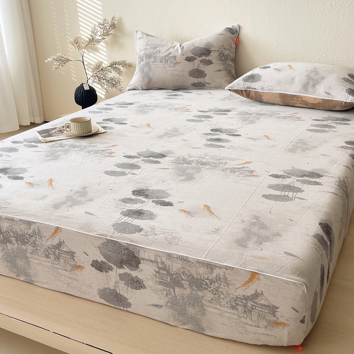 91家纺网 家纺一手货源 找家纺 （总）春皖家纺 2026春夏新款（正反两用）A类提花双层纱单床笠