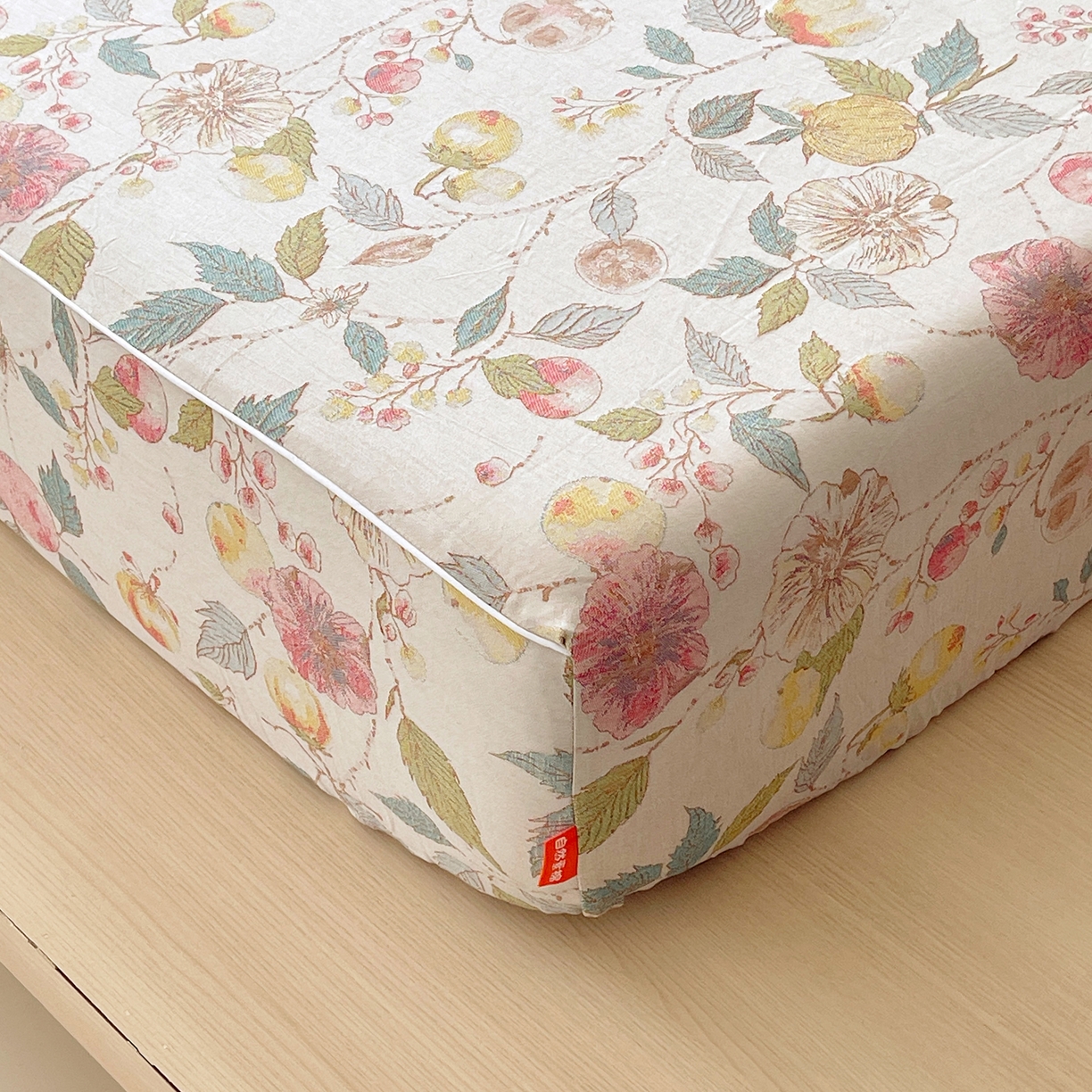 91家纺网 家纺一手货源 找家纺 春皖家纺 2026春夏新款（正反两用）A类提花双层纱单床笠 稔秋