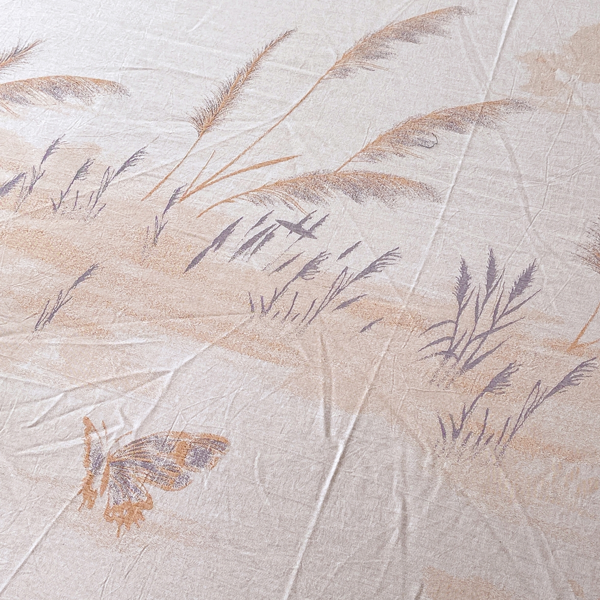 91家纺网 家纺一手货源 找家纺 春皖家纺 2026春夏新款（正反两用）A类提花双层纱单床笠 瑾璃