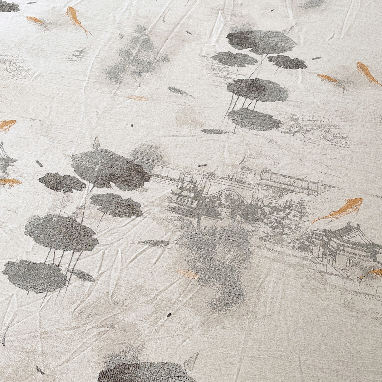 91家纺网 家纺一手货源 找家纺 春皖家纺 2026春夏新款（正反两用）A类提花双层纱单床笠 荷芷