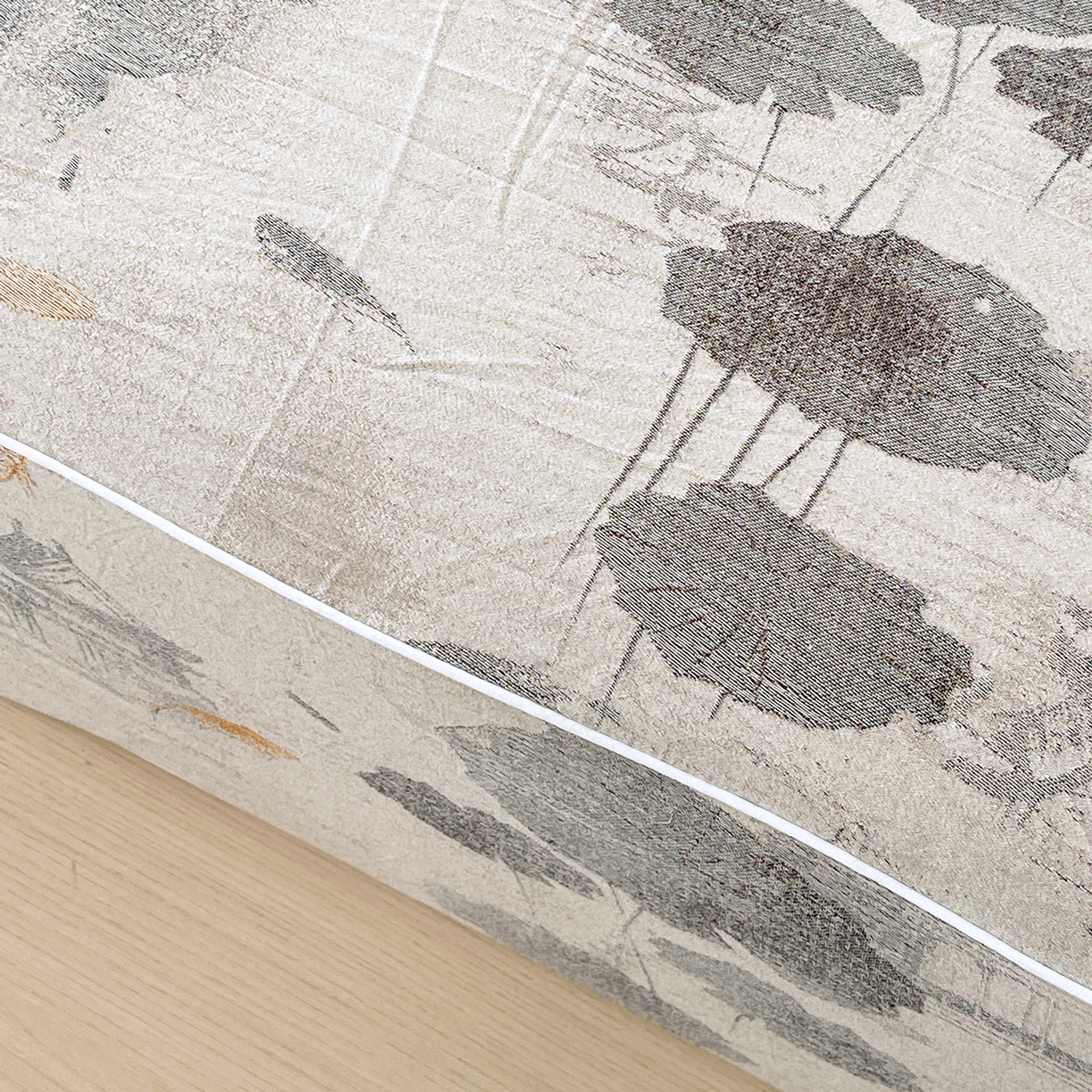 91家纺网 家纺一手货源 找家纺 春皖家纺 2026春夏新款（正反两用）A类提花双层纱单床笠 荷芷