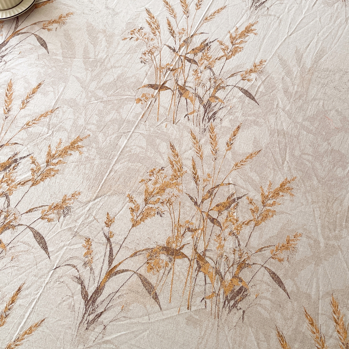 91家纺网 家纺一手货源 找家纺 春皖家纺 2026春夏新款（正反两用）A类提花双层纱单床笠 金穗