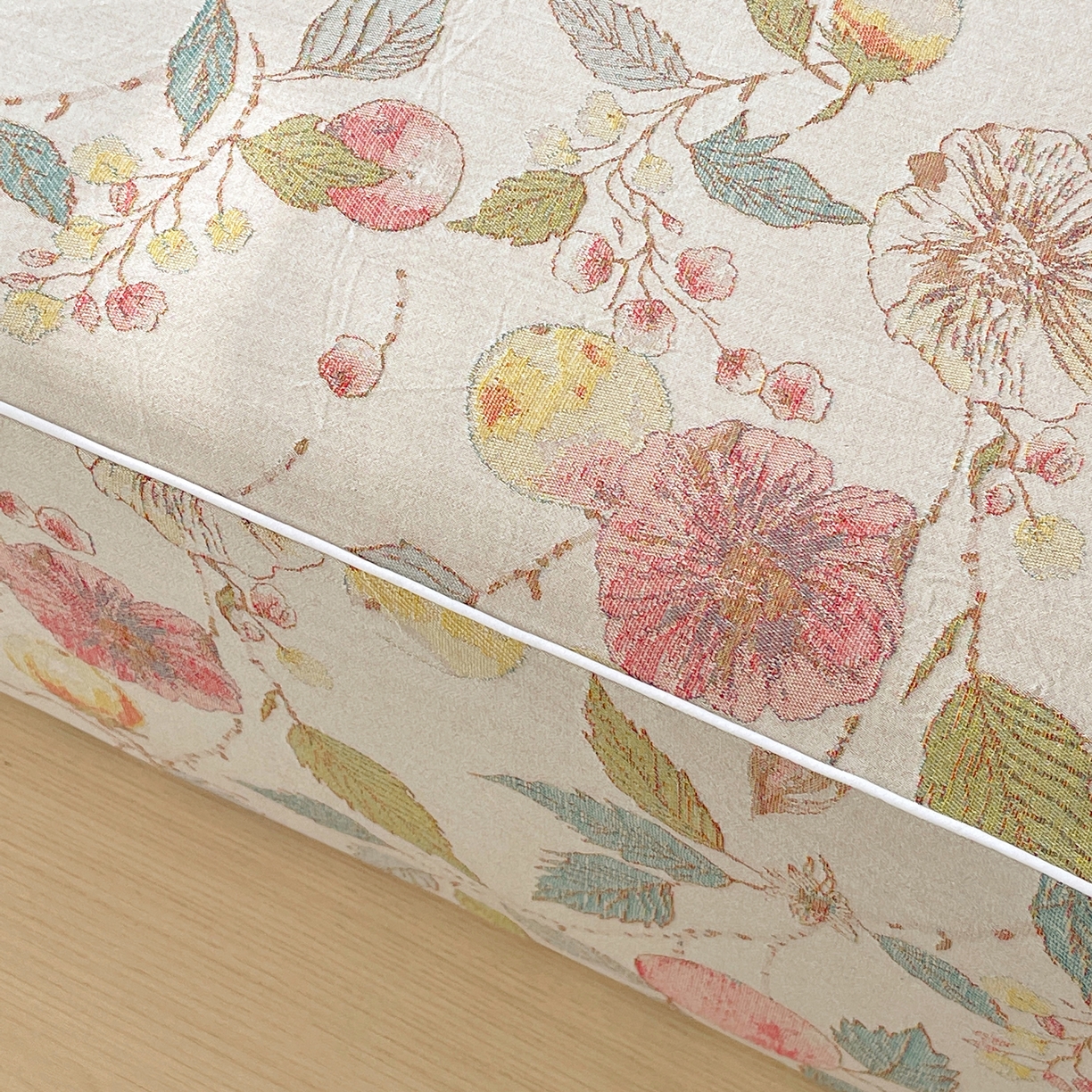 91家纺网 家纺一手货源 找家纺 春皖家纺 2026春夏新款（正反两用）A类提花双层纱单床笠 稔秋