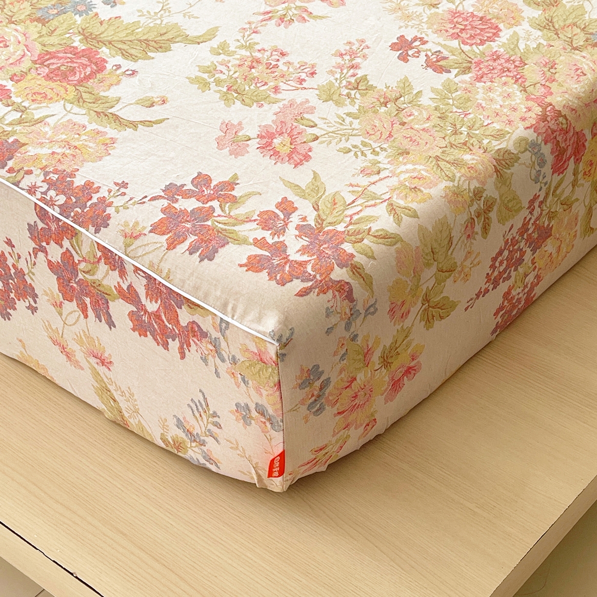 91家纺网 家纺一手货源 找家纺 春皖家纺 2026春夏新款（正反两用）A类提花双层纱单床笠 霞沫