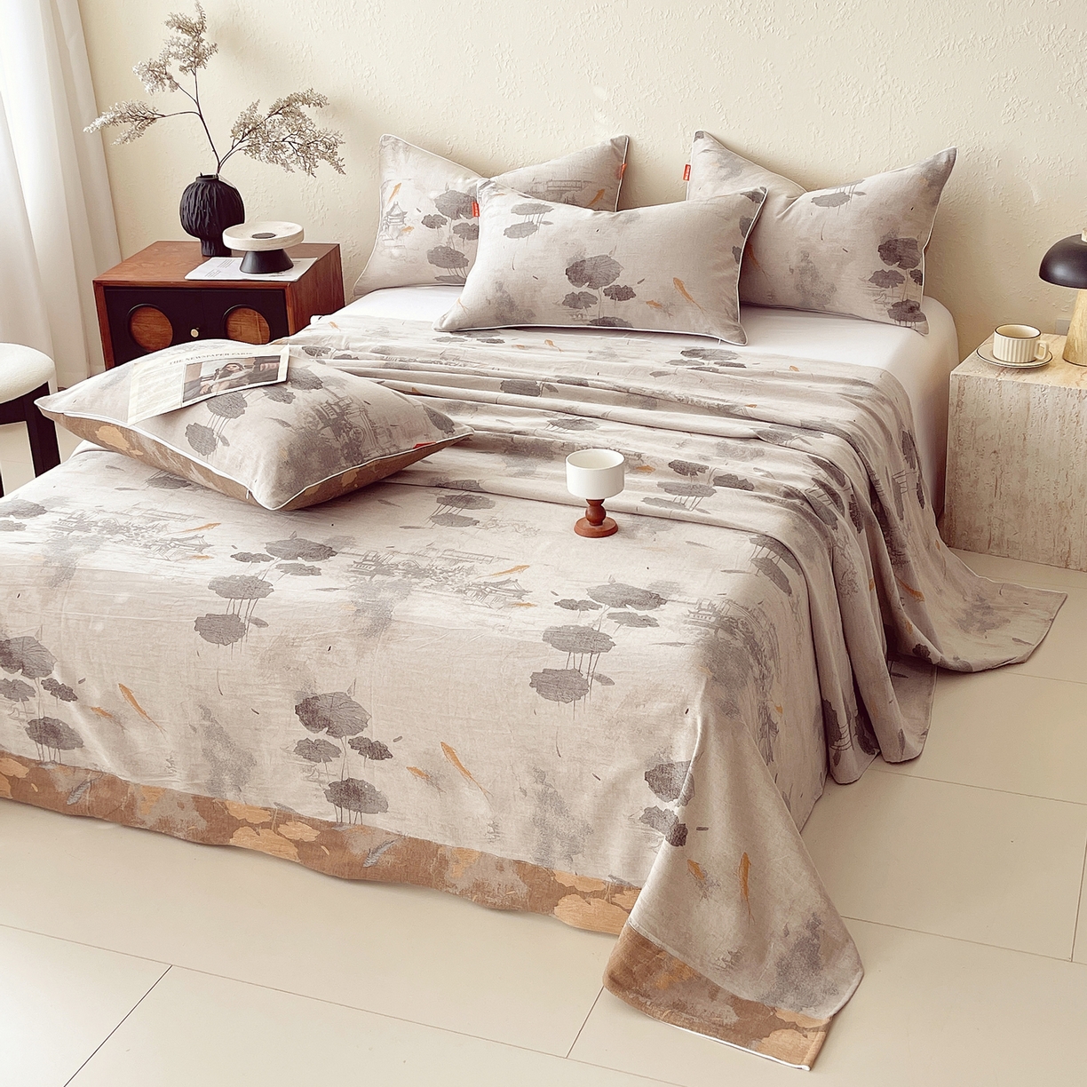 91家纺网 家纺一手货源 找家纺 （总）春皖家纺 2026春夏新款（正反两用）A类提花双层纱单床单