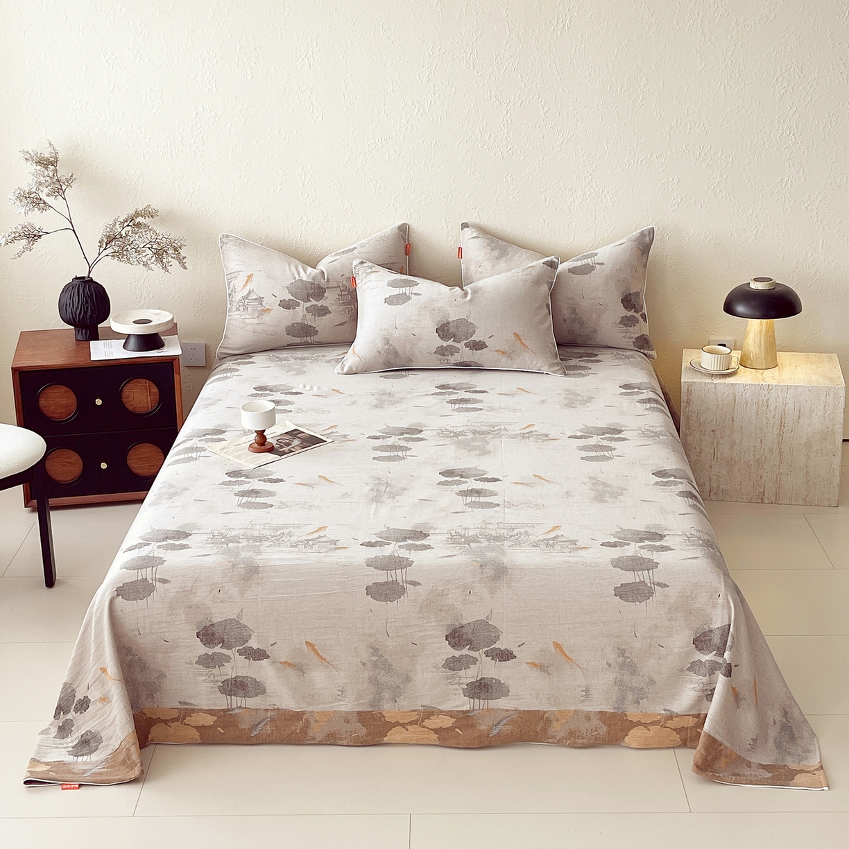 （总）春皖家纺 2026春夏新款（正反两用）A类提花双层纱单床单