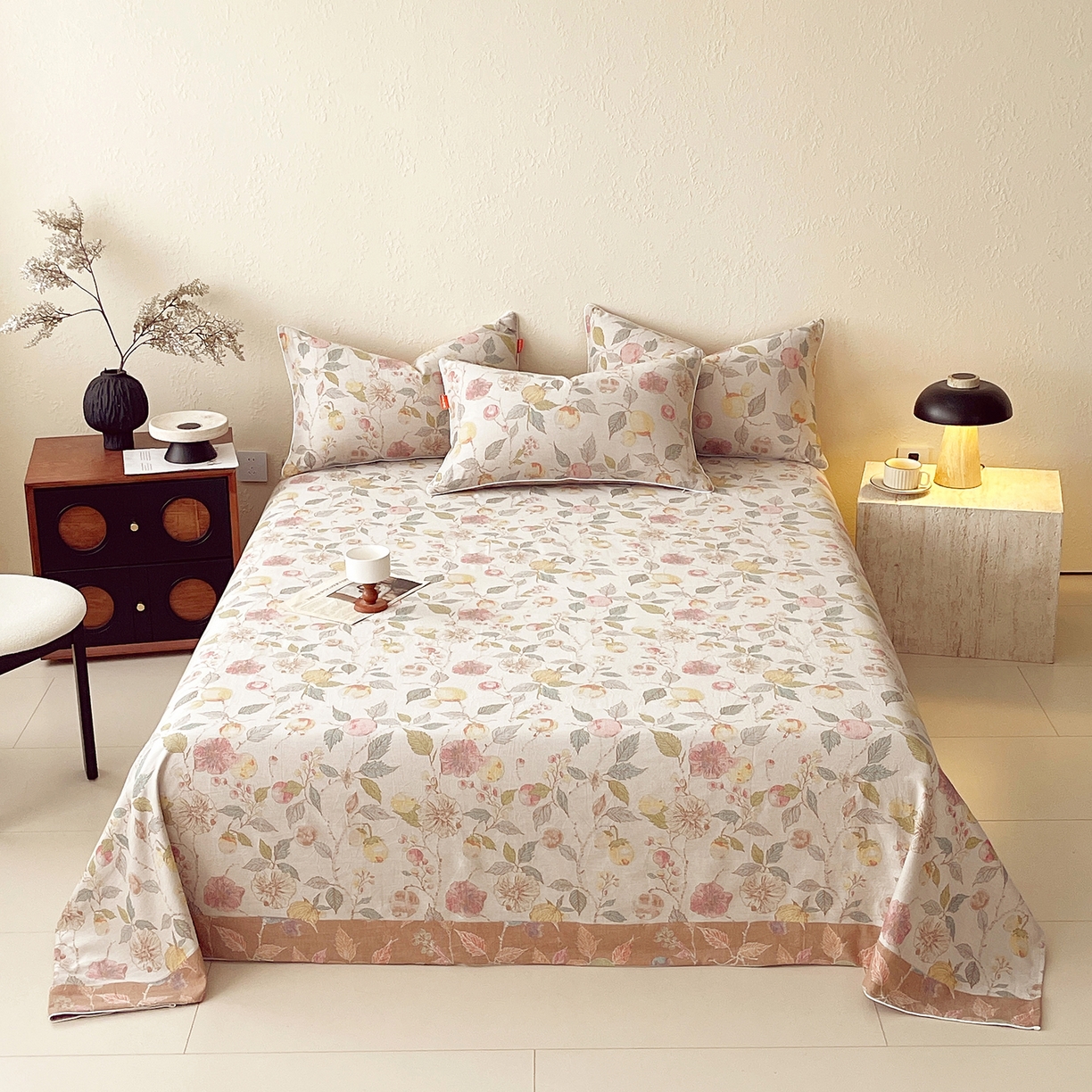 春皖家纺 2026春夏新款（正反两用）A类提花双层纱单床单 稔秋