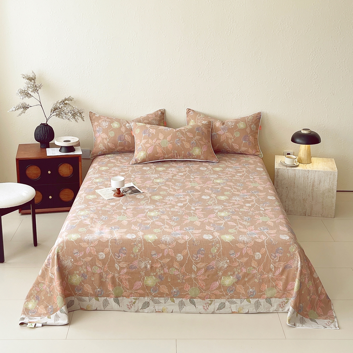 91家纺网 家纺一手货源 找家纺 春皖家纺 2026春夏新款（正反两用）A类提花双层纱单床单 稔秋