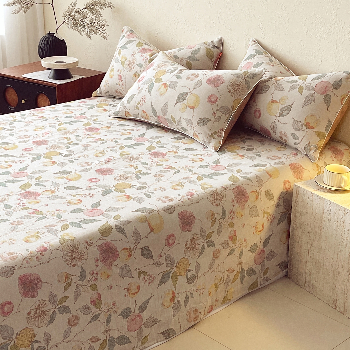 91家纺网 家纺一手货源 找家纺 春皖家纺 2026春夏新款（正反两用）A类提花双层纱单床单 稔秋