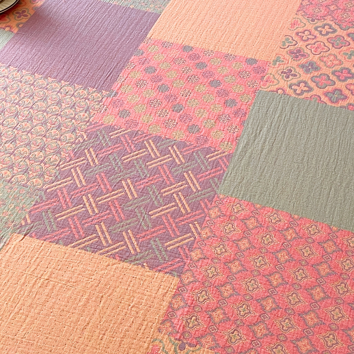 91家纺网 家纺一手货源 找家纺 春皖家纺 2026春夏新款（正反两用）A类提花双层纱单床单 思菱-粉玉