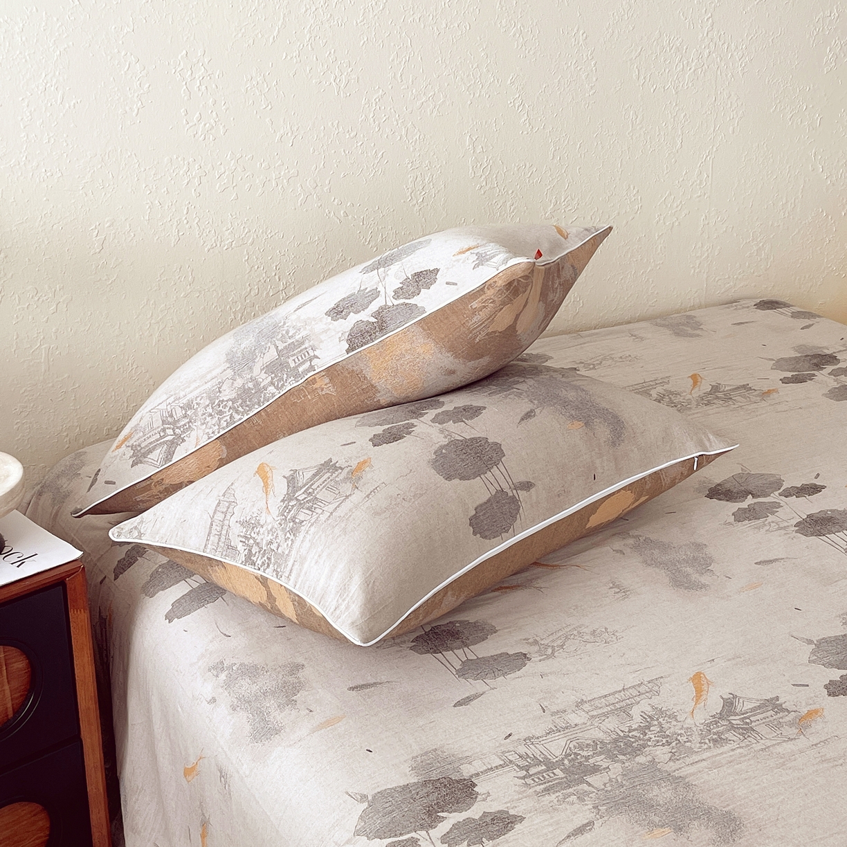 91家纺网 家纺一手货源 找家纺 （总）春皖家纺 2026春夏新款（正反两用）A类提花双层纱单枕套