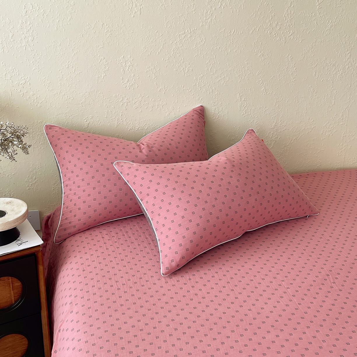 91家纺网 家纺一手货源 找家纺 （总）春皖家纺 2026春夏新款（正反两用）A类提花双层纱单枕套