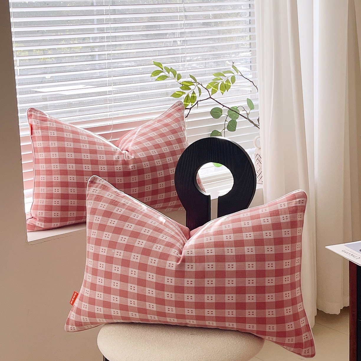 91家纺网 家纺一手货源 找家纺 春皖家纺 2026春夏新款（正反两用）A类提花双层纱单枕套 思柔-粉红