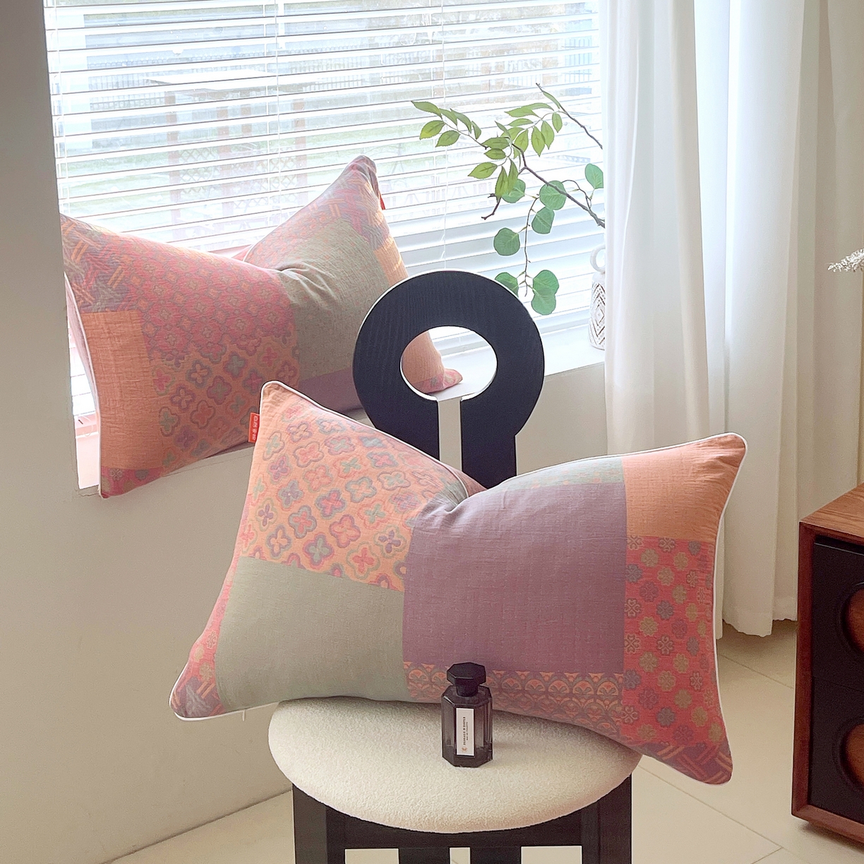 91家纺网 家纺一手货源 找家纺 春皖家纺 2026春夏新款（正反两用）A类提花双层纱单枕套 思菱-粉玉