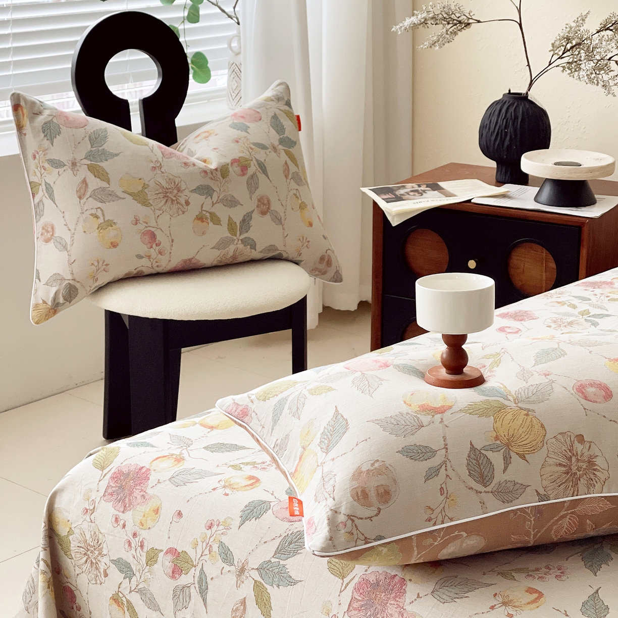 91家纺网 家纺一手货源 找家纺 春皖家纺 2026春夏新款（正反两用）A类提花双层纱单枕套 稔秋