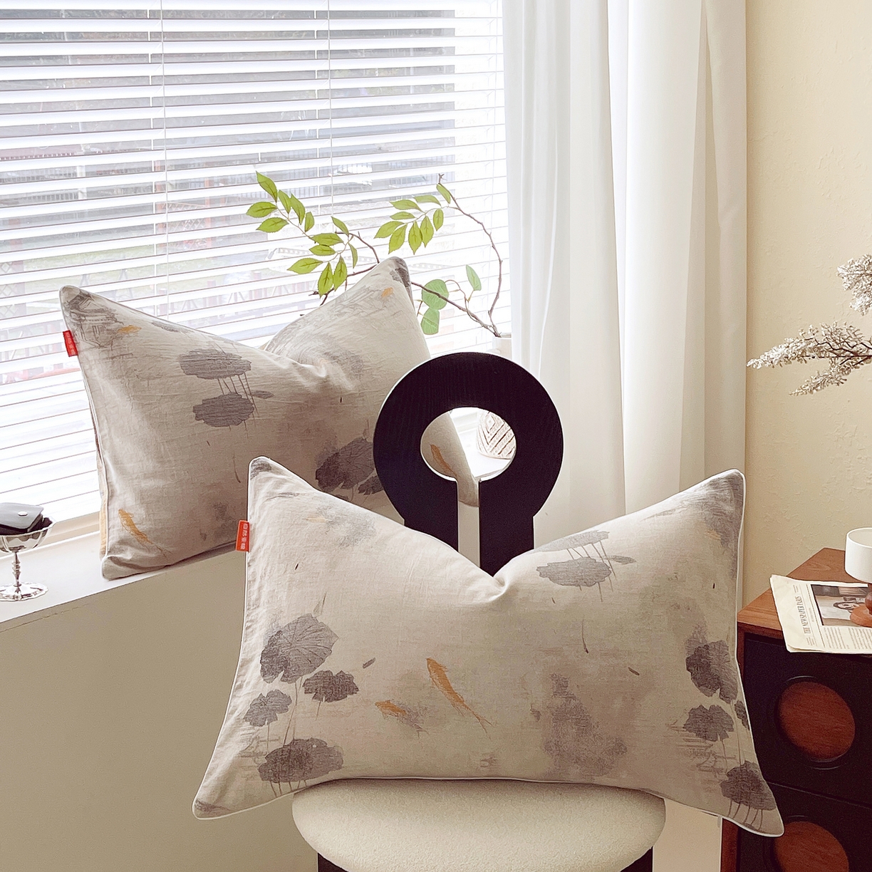 91家纺网 家纺一手货源 找家纺 春皖家纺 2026春夏新款（正反两用）A类提花双层纱单枕套 荷芷