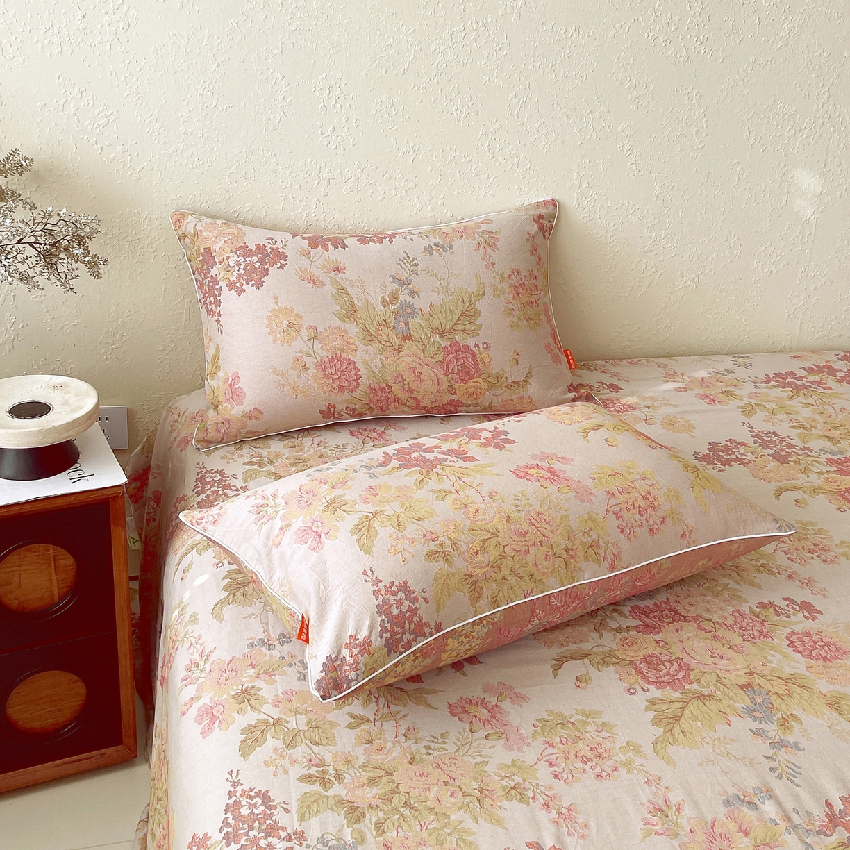 91家纺网 家纺一手货源 找家纺 春皖家纺 2026春夏新款（正反两用）A类提花双层纱单枕套 霞沫