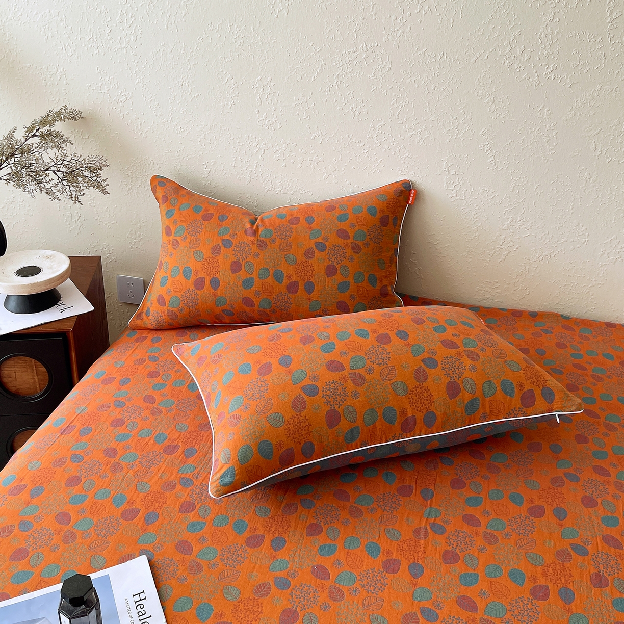 91家纺网 家纺一手货源 找家纺 春皖家纺 2026春夏新款（正反两用）A类提花双层纱单枕套 映阳-蓝黄